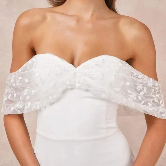 NWOT Lulus Beloved Beginning White Embroidered Off-the-Shoulder Maxi‎ Dress - Picture 6 of 8